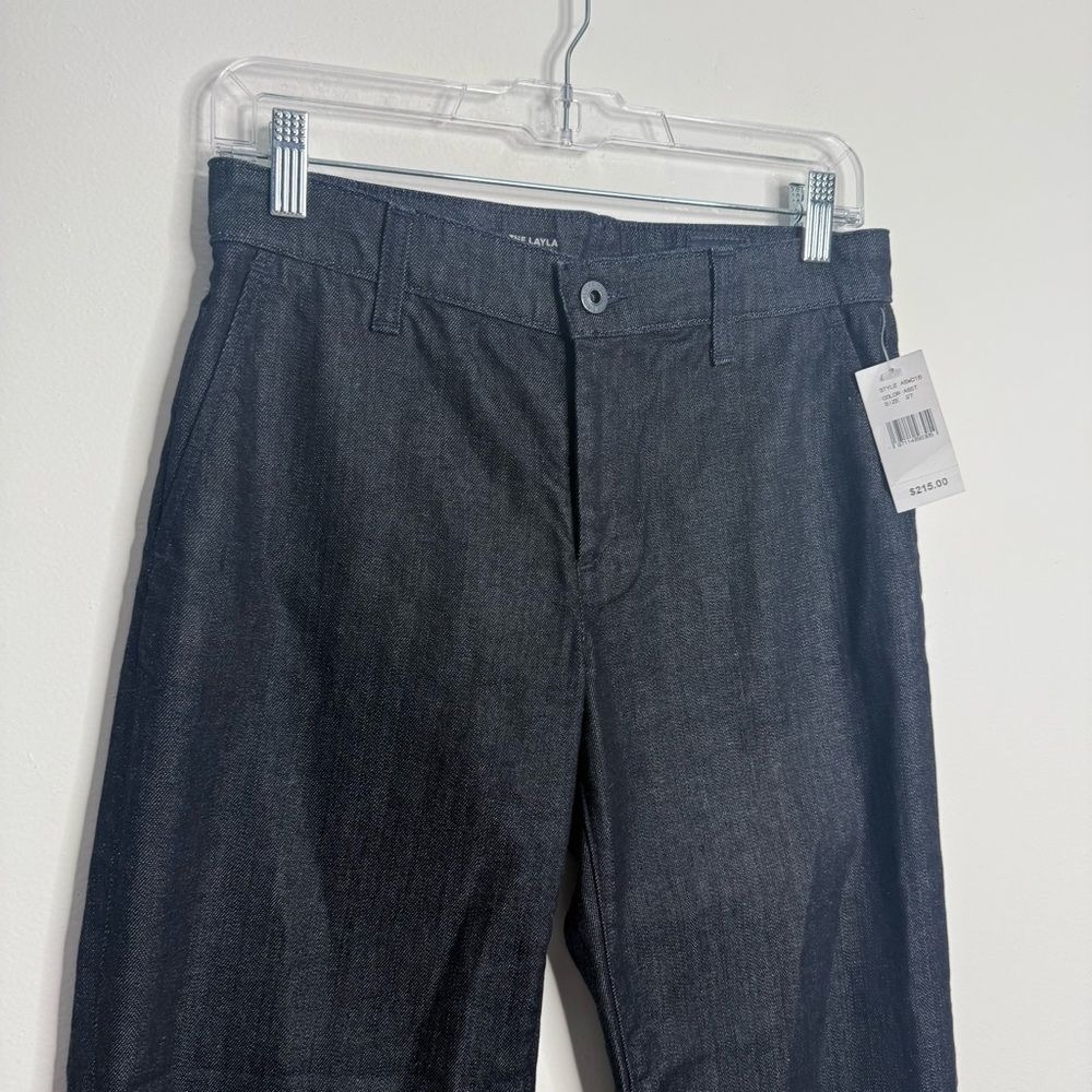 NWT AG Adriano Goldschmied The Layla Cropped Flare Trouser Jean Dark Wash Sz 27 - Picture 3 of 14